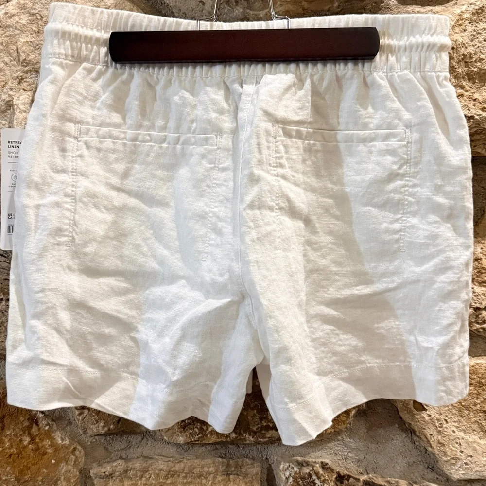 White Linen Athleta Retreat Shorts NWT size 4. - Picture 2 of 9
